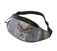 Camouflage Deer Fanny Pack Waist Bag For Men Women, Lightweight Adjustable Belt Bag Fashion Hip Bum Bag For Travel Hiking Running