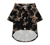 Camouflage Deer Funny Pet T-Shirt Soft Short Sleeve Button Down Dog Clothes for Cat Puppy