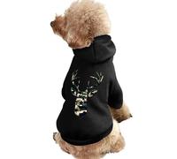 Camouflage Deer Head Dog Clothes Short Sleeve Pet Hoodie Cute Cat Costume Jacket Tee for Small Dogs L