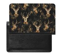 Camouflage Deer Hunting Pattern Passport Holder Cover Wallet with ID Card Slot Slim Travel RFID Blocking Case Protector Essentials for Women Men