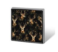 Camouflage Deer Hunting Pattern Square Badge Pin Metal Memorial Brooch Button Lapel Pins for Backpack Wedding