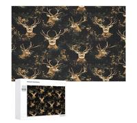 Camouflage Deer Hunting Pattern Wooden Jigsaw Puzzle for Adults Creative Fun Puzzles Gift for Friend Family 1000 PCS
