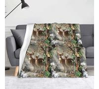 Camouflage Deer Print 50 X 60 In Soft Micro Pilling Resistant Throw Blanket Warm Lightweight Blankets