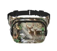 Camouflage Deer Print Stylish and Practical Waist Bag,Adjustable,Perfect for Travel,and Outdoor Activities