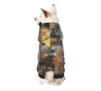 Camouflage Deer Printed Dog Hoodie Soft Dog Sweatshirt Cute Cat Dog Clothes for Small Dogs Kitten Puppy, S