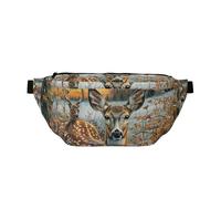 Camouflage Deer Printed Fanny Pack Waist Bag for Men Women, Adjustable Bumbags Hip Bum Bag Travel Crossbody Bags Sports Running Hiking Belt Bag