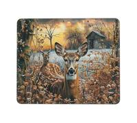 Camouflage Deer Printed Gaming Mouse Pad 9.5x7.9 Inches, Non-Slip Rubber Base Laptop Mousepad Desk Mat with Stitched Edges for Gamer, Office, Home