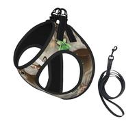 Camouflage Deer Printing Dog Summer Harness With Leash Set,Adjustable And Reflective Step-In Puppy Pet Vest Harnesses
