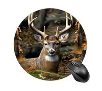 Camouflage Deer Round Mouse Pad Smooth Glide Gaming Mousepad Extra Density Portable Comfortable Mouse Mat for Desk, Home, Office 7.8x7.8 Inches