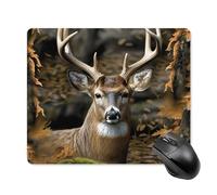 Camouflage Deer Square Mouse Pad Portable Computer Mousepad with Non-Slip Rubber Base 18 * 22cm Ultra-Thin Gaming Mouse Mat for Computer Laptop Office Desk Accessories