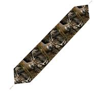 Camouflage Deer Table Runner for Dining Table, Short Plush Runners Washable & Durable Tablerunner Modern Home Decor for Wedding, Kitchen, Holiday 229*33cm