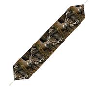 Camouflage Deer Table Runner for Dining Table, Short Plush Runners Washable & Durable Tablerunner Modern Home Decor for Wedding, Kitchen, Holiday 200*33cm