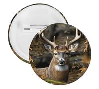Camouflage Deer Tinplate Badge Personalized Round Brooch Large Craft Button Suitable for Teachers, Nurses, Doctors, Staff, Party Gift Accessories, 12pcs, Plastic, plastics