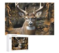 Camouflage Deer Wooden Puzzles for Adults 1000 PCS Unique Shape Puzzles Wall Art Home Decor for Puzzle Lovers, Family, Friend Creative Gift Toys
