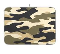 Camouflage Dish Drying Mat for Kitchen Counter Mats Super Absorbent Reversible Microfiber Kitchen Countertop Protector Dishes Pad Machine Wash Mats Medium 45.7x60.9 cm