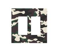 Camouflage Dual-Texture Roman Frame Switch Plate â€“ Premium Pc Wall Switch Cover with Full-Panel Embossed Print, Heavy-Duty 100°c Heat & Fade Resistant Design for Residential & Commercial Use