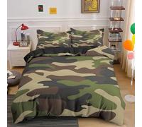Camouflage Duvet Cover Double Military Green Camouflage Bedding Quilt Cover 3 Pcs, 3D Boy/Teen Print Reversible Bedding Set Ultra Soft Brushed Microfiber Bed Set Bedroom Decor, 2 Pillowcases b6723