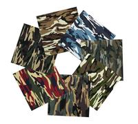 Camouflage Fabric 7 Pieces, Camo Military Fabric Squares Quilting - 18.9X 18.9inch/ 48x48cm, Assorted Colors Camouflage Cloth Material Precut Holiday Bundles for Patchwork, Sewing Project, DIY Crafts