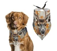 Camouflage Forests Deer Dog Bandanas Print Triangle Scarf Adjustable Dog Bibs Handkerchief Holiday Party Costumes
