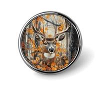 Camouflage Forests Deer Round Button Pins Lapel Pin Brooch Badge Clothing Hats Decor for Women Men Gifts