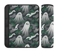 Camouflage Ghosts Gray Green Black car Shoulder Strap pad,Stop seat Belt Cutting into Neck,car Trip Essentials for Truck Airplane Most Cars forro para cinturon de seguridad 2 Pack