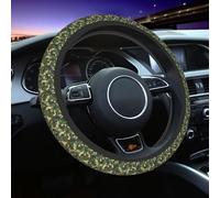 Camouflage Green Brown Camo Universal 15 Inch Neoprene Auto Interior Decor Breathable Anti Slip Steering Wheel Covers Car Accessories for Most Vehicles