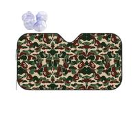 Camouflage Green Car Windshield Sunshade Foldable Reflective Sun Visor. Front Window Cooling Cover For Car