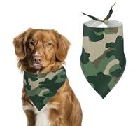 Camouflage Green Dog Bandana Triangle Dog Scarf Washable Polyester Dog Bibs Cute Pet Bandana for Medium Large Dogs Puppy and Cats