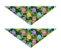 Camouflage Green Easter Egg dog grooming bandanas bulk Adjustable Dog Breed Bib Cute Pet Holiday Set for Dogs Cats S