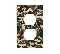 Camouflage Green Electrical Outlet Covers, Standard Size 1-Gang 4.50" X 2.76", Unbreakable Polycarbonate Thermoplast