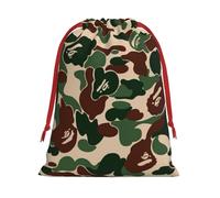 Camouflage Green Printed Christmas Drawstring Gift Bags For Decorating Christmas Trees Staircases And Porches Party Favors Wedding Decor & Holiday Packaging 3 Sizes