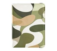 Camouflage Green White Leather Passport and Vaccine Card Holder Combo Travel Documents Organizer Protector Passport Holder for Women and Men Waterproof
