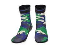 (Camouflage Green, XL) Neoprene Diving Socks Boots Anti Slip Beach Warm Wet-suit Snorkel Surfing Swim