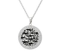 Camouflage Gun1 Necklace For Women Charm Circle Pendant with Crystals Dainty Jewelry