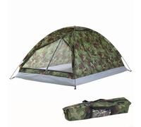 Camouflage Hiking Tent 2 Person Mesh Roof Ventilation | for durable fiberglass frame, quick assembly, stable in wind, suitable for garden and trails, camo design