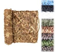 Camouflage Hunting Shooting Net Hide Military Army Camo Netting 2 3 4 5m 7m 8m 10m Camouflage Netting, Camo Net for Decoration, Camping, Shooting, Car Cover, Sunshade(Desert camouflage,1.5x6M)