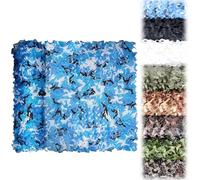 Camouflage Hunting Shooting Net Hide Military Army Camo Netting 2 3 4 5m 7m 8m 10m Camouflage Netting, Camo Net for Decoration, Camping, Shooting, Car Cover, Sunshade(Blue,8.5x9.5M)