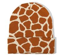 Camouflage knit hats, including giraffe, cow, leopard, and cheetah - a gift for fans of animal-inspired knit hats