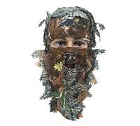 Camouflage Leafy Hat Balaclava 3D Full Face Mask Headwear Turkey Realtree Camo Hood Headcover Hunting Shooting Cycling Tactical Comfortable Soft Balaclava Headwear (All Season Hardwood)
