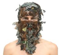 Camouflage Leafy Hat - Integrated Headpiece with 3D Leaves | Breathable Polyester Ghillie Hat with Full Cover to | Camouflage Hats - Bird Watching, Camping, Hiking