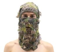 Camouflage Leafy Hat - Integrated Headpiece with 3D Leaves | Breathable Polyester Ghillie Hat with Full Cover to | Camouflage Hats - Bird Watching, Camping, Hiking
