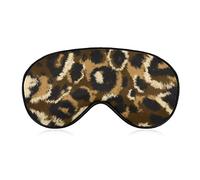 Camouflage Leopard Fur Sleep Mask Wild Animals Blindfold for Sleeping Elastic Blackout Eye Mask Cover for Full Night's Sleep Travel and Nap
