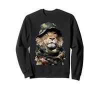 Camouflage Lion Camo Animal Hunter Wildlife Hunting Graphic Sweatshirt