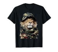Camouflage Lion Camo Animal Hunter Wildlife Hunting Graphic T-Shirt
