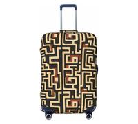 Camouflage Maze Print Travel Luggage Covers, Washable Suitcase Covers Protector for Luggage 18-32 Inch High Elasticity, Black, Large