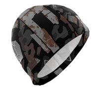 Camouflage Metal Brown Fragment Dark Swimmers for Ladies Short Hair Waterproof Swim for Men Hair Protection and Drag Reduction Gorro para natacion Mujer