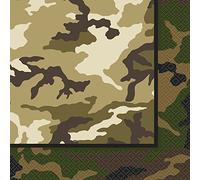 Camouflage Military Luncheon Paper Napkins (16cm) Pack of 16 - Perfect for Parties, Picnics & Events