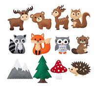 camouflage net Felt Sewing Craft Kit, DIY Craft Ornaments Sewing Felt Plush Animals Fun Educational Sewing with Sewing Tools for Kids Boys Girls Beginner Children (Woodland)