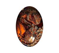 camouflage net Lava Dragon Egg, Dinosaur Egg Dream Crystal Transparent Dragon Egg Ornaments Sculpture Resin Crafts Statue Souvenir Desktop Ornament (red)