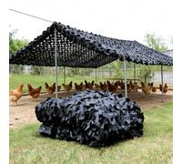 Camouflage Net Sunshade Camo Netting with Mesh Backing, 2x4m 4x8m 7x12m Mesh Camo Tarp for Hunting Blind, Car Cover, Military Party Decorations, Camping, Shooting, Photography(Black,4m x 4m)